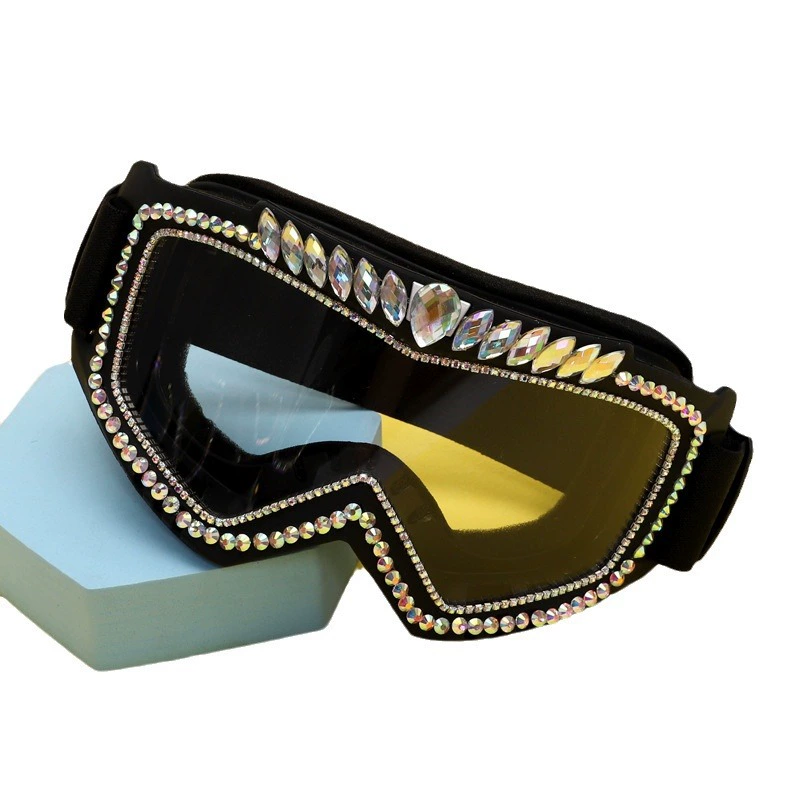 Cross -border spot music festival carnival steam race Bo punk ski rider inlaid diamond fantasy colorful mirror
