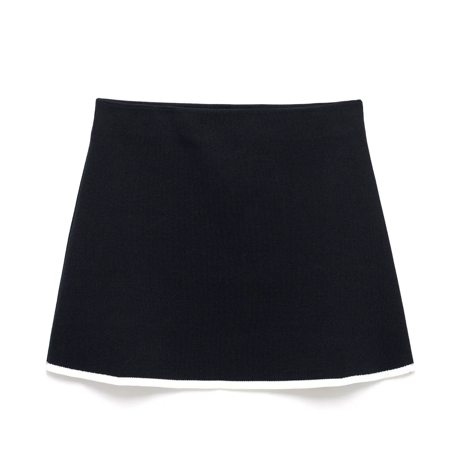 ZA2025 spring new European and American style women's color-blocked trim knitted jacket 4192031 mini skirt 4192032