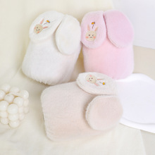 秋冬季毛绒套袖可爱兔耳朵学生写字保暖防污耐脏袖套外套成人护袖