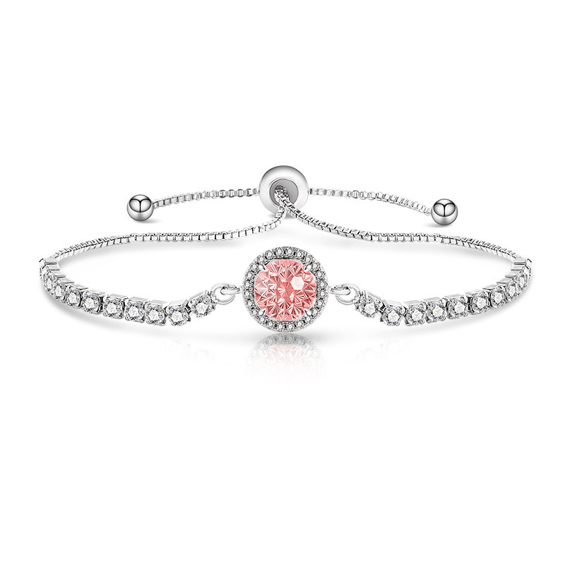 Fireworks Cut Bracelet With Padparadscha And High Carbon Diamond_voghion.com