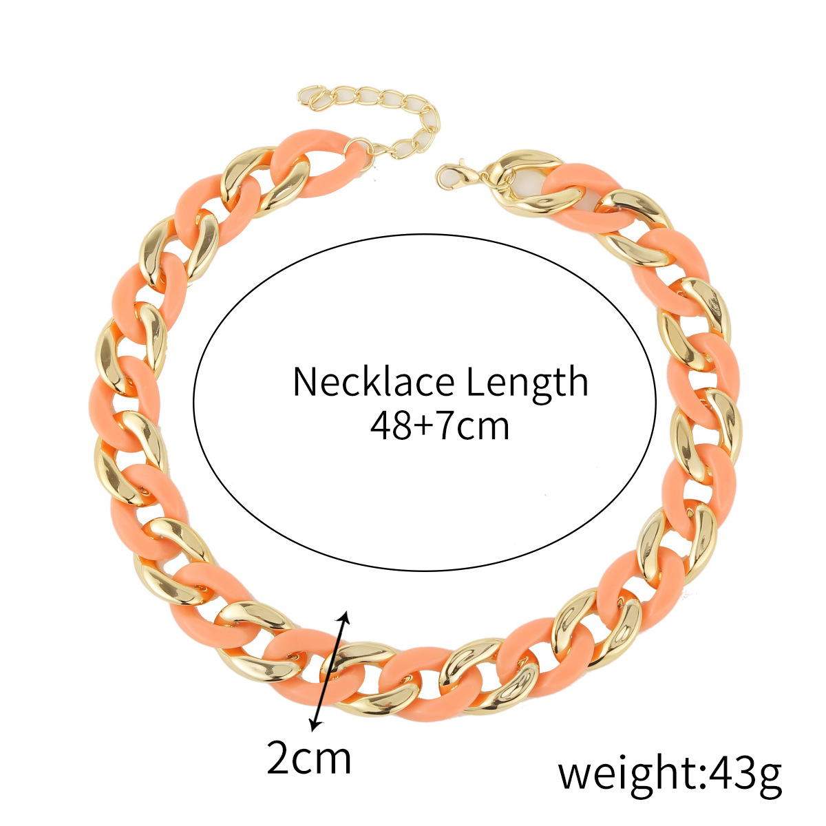 Ins stil heißer zubehör Mode macaron bunte acryl hip hop stil persönlichkeit übertrieben flache halskette für frauen_voghion.com