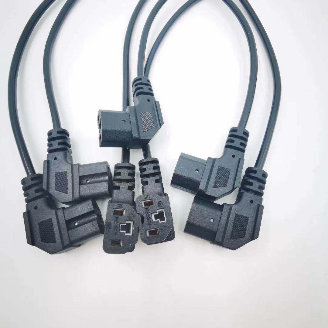 厂家供应凹槽品字尾  T型品字插头公母延长线C14-C15 U型品字插头