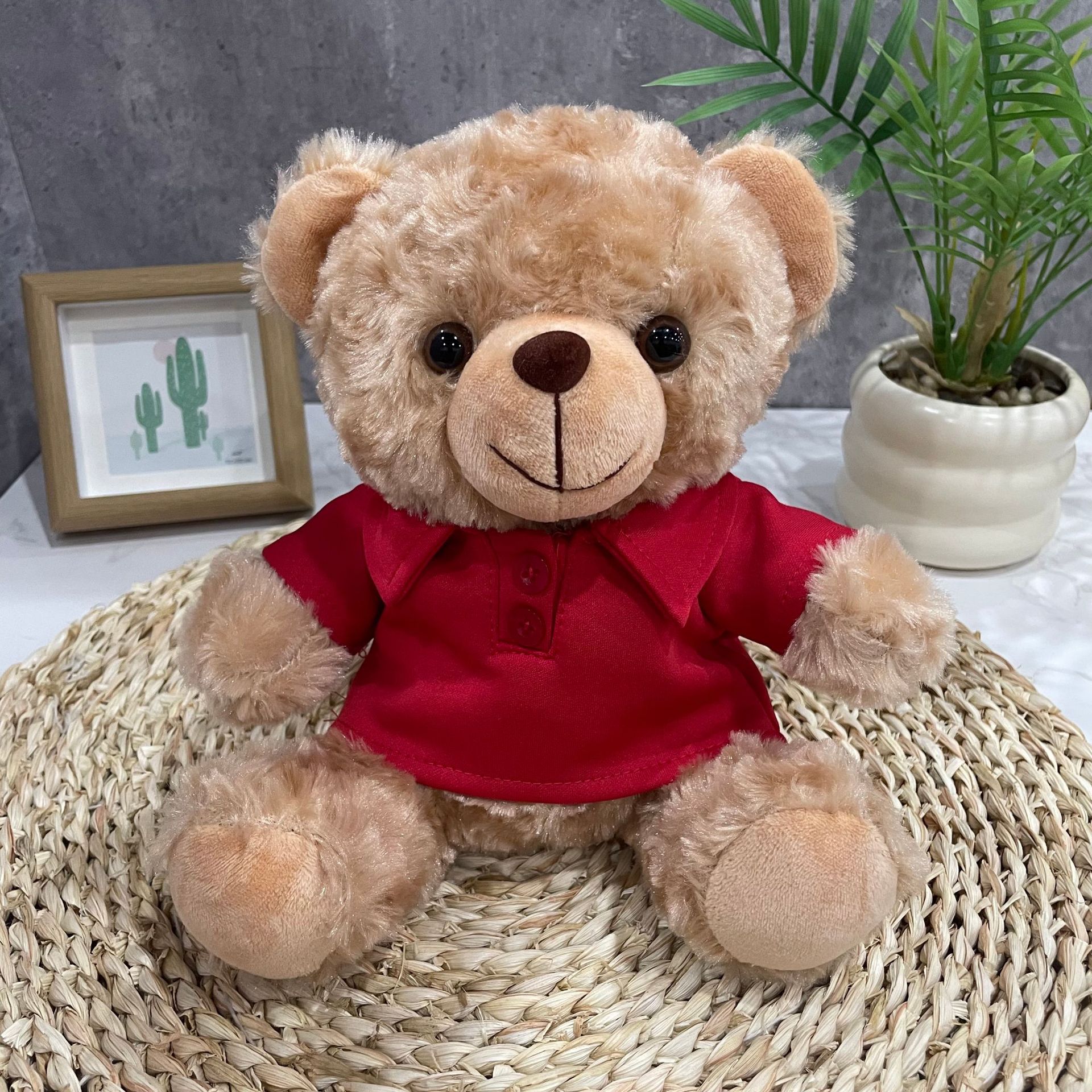 Teddy Bear se puede imprimir LOGO evento de vacaciones muñeca regalo para el hogar adornos de escritorio abrazar juguetes de peluche