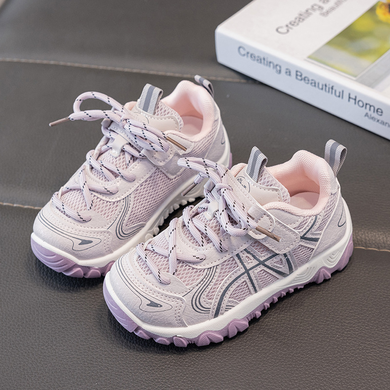 Zapatos casuales transpirables de malla para niñas 2026 verano nuevos zapatos de skate de moda para niños zapatos deportivos para correr