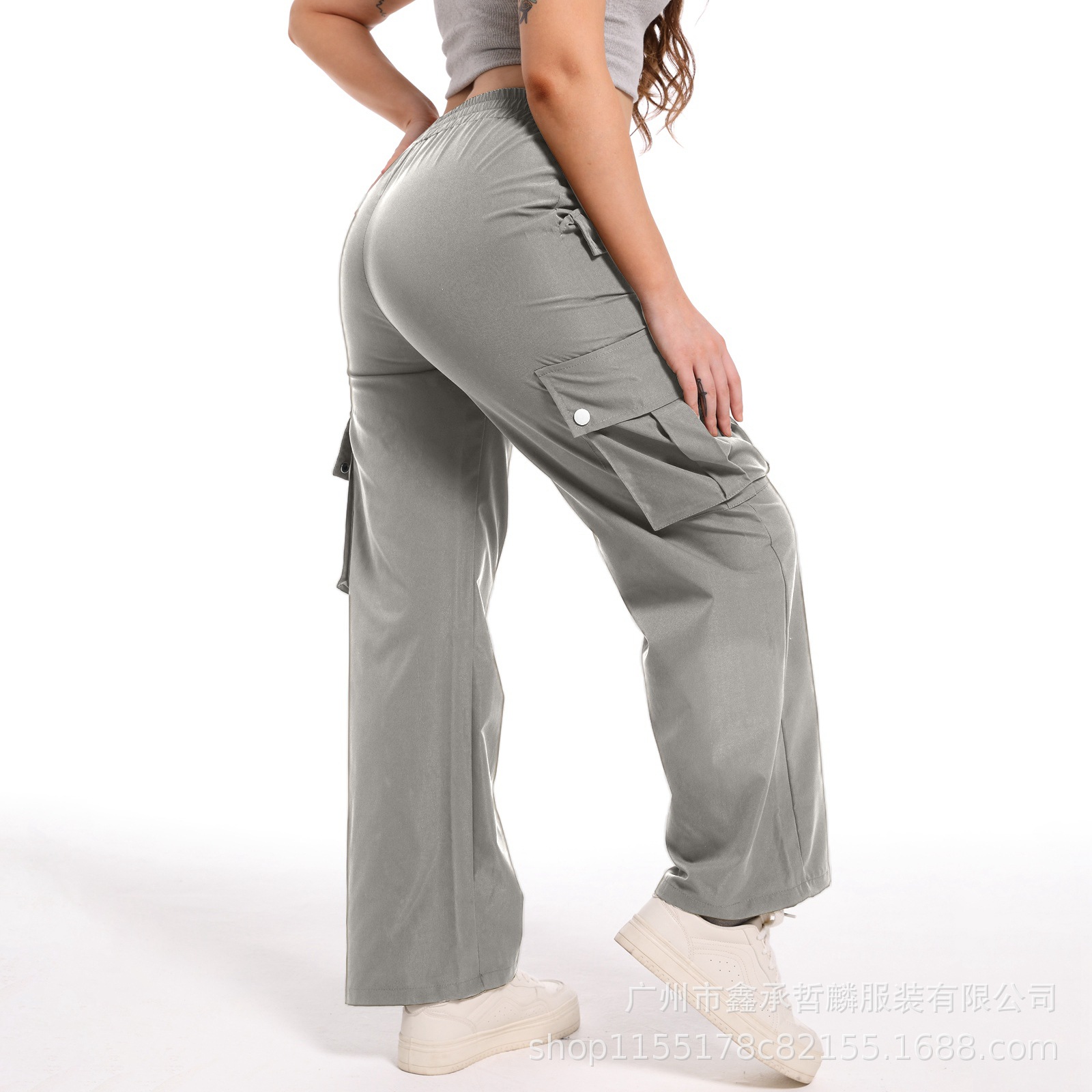 2025 comercio exterior TEMU pantalones anchos transfronterizos de cintura alta de cuatro estaciones, monos rectos, pantalones de cercanías de temperamento, pantalones casuales