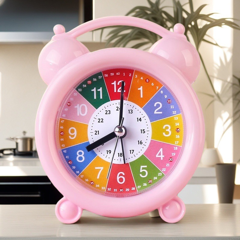 彩色儿童小闹钟学生闹钟儿童小学生一二年级时间认知学习早教时钟