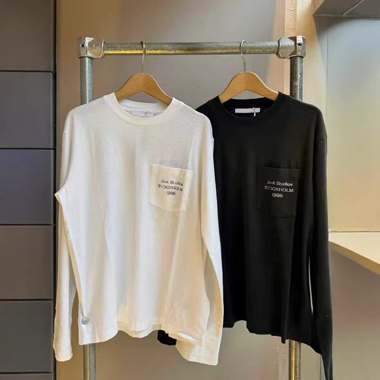 Cross-Border Wholesale Dropshipping 1996 Logo Printed Pocket Fashion Casual Long-Sleeve Unisex T-Shirt Trendy Brand Cross-Border Wholesale Dropshipping 1996 Logo Printed Pocket Fashion Casual Long-Sleeve Unisex T-Shirt Trendy Brand