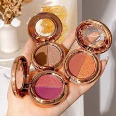 The Same Color Double Tone Eyeshadow Pumpkin Color Earth Tone Matte Gold Sparkle Eyeshadow Palette for Students Waterproof Niche Budget-Friendly Women