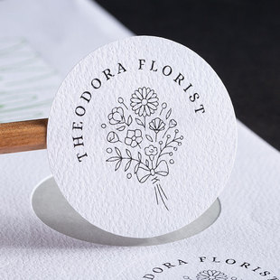 High-End Stone Texture Flower Shop Stickers Customized Self-Adhesive Logo Labels Customized Trademark Packaging Sealing Stickers Printing