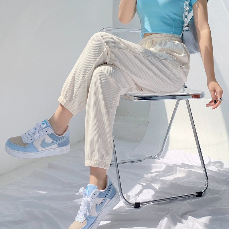 Весенне-осенние спортивные брюки до щиколотки, женские свободные спортивные штаны для похудения, универсальные маленькие повседневные брюки из Харлана, летние шаровары