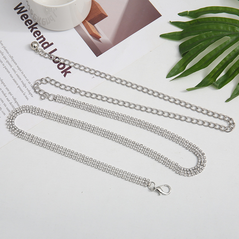 Waist Chain Classification 1 Piece Quantity Basic Solid Color Metal Women's Chain Belts