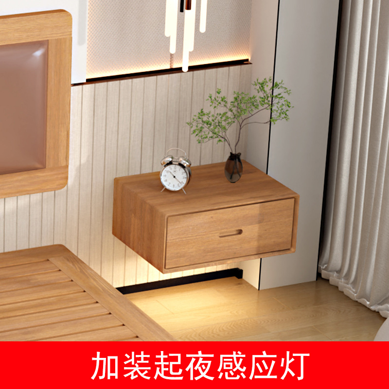 Moderno simple simple pequeño estante doméstico de madera sólida dormitorio red cabecera flotante cabecera al por mayor