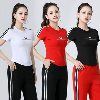 2024春夏季新款广场舞服装休闲短袖户外运动舞蹈服团队演出服装女