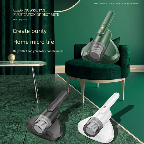 UV Sterilization Mite Remover Vacuum Cleaner for Sofa Bed Wireless Charging Small Handheld Household Dormitory Mite Remover