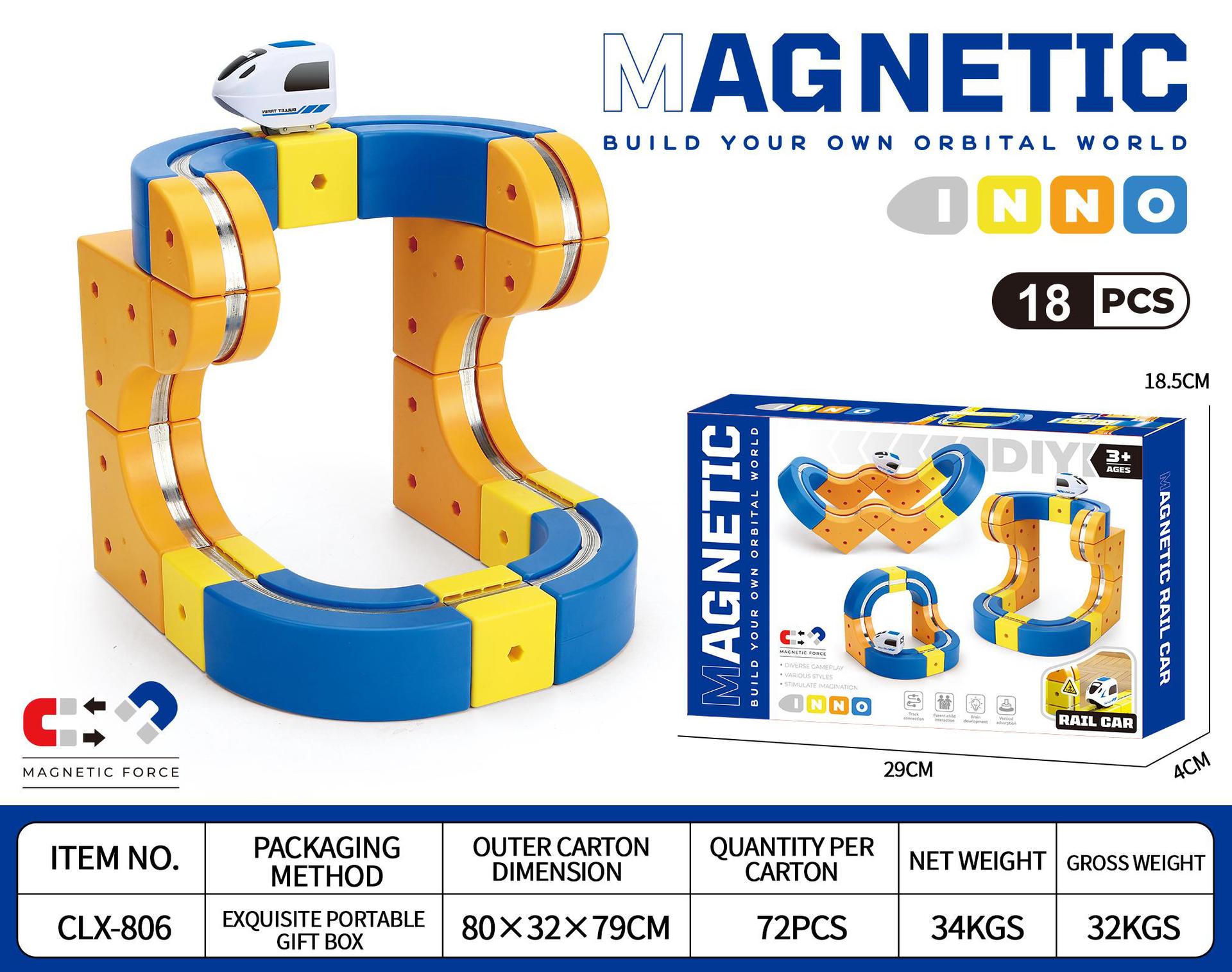 Transfronterizos niños bloque de construcción magnético vagón de ferrocarril antigravedad magnetismo variable juguete tren eléctrico de alta velocidad