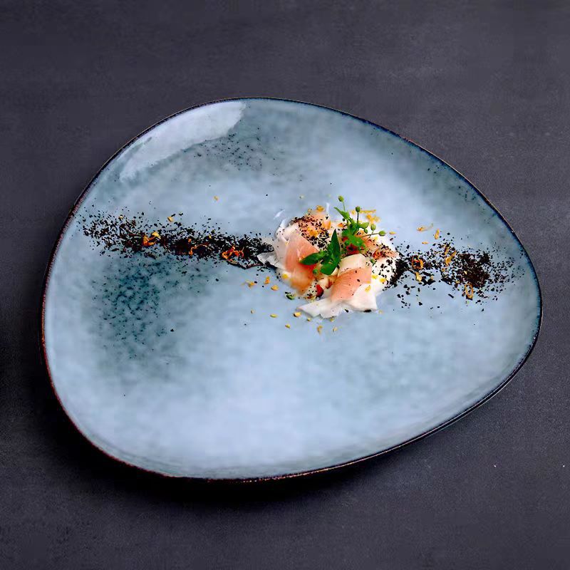 Plato de ensalada de filete de estilo nórdico platos de platos de platos cerámicos caseros retro estilo creativo platos de fideos platos