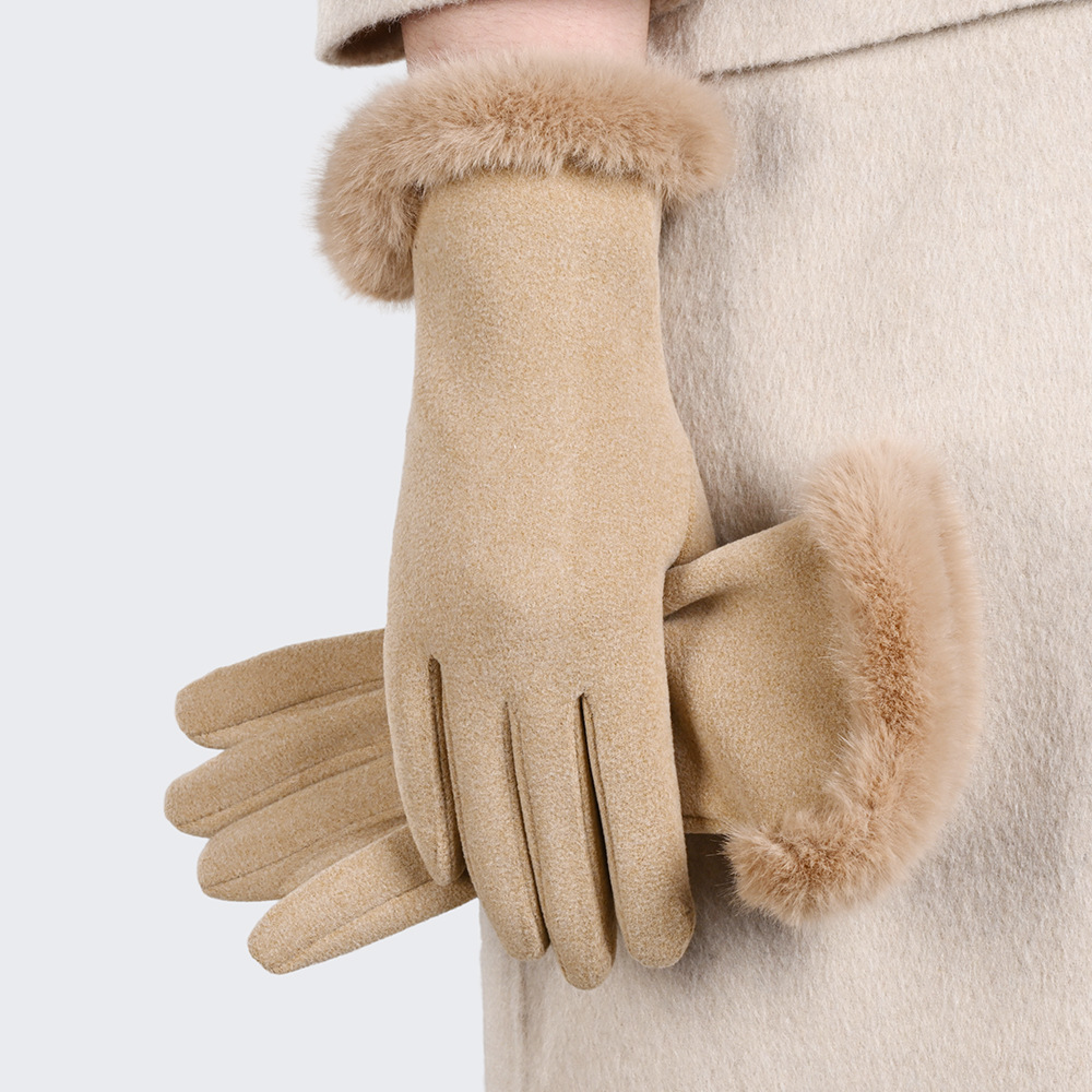 Guantes Térmicos Táctiles para Mujer de Poliéster, A prueba de Viento para Exteriores en Invierno