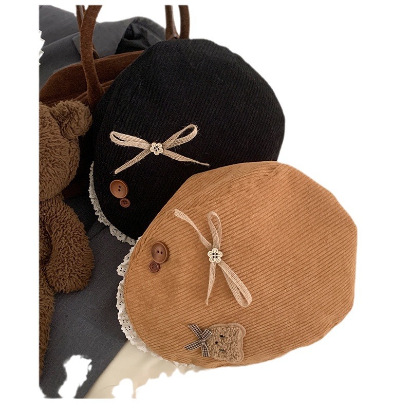 Cordillera encaje arco de dibujos animados cachorro sombrero de color curry hacia adelante para mujeres grandes turbanos de cabeza gorra caliente Boina de moda