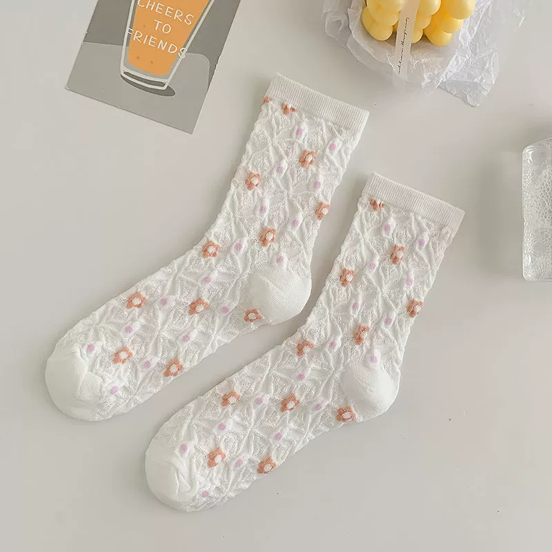 Тайд, японские свежие летние милые knee socks, интернет-знаменитость, мидл-лонг, с маленькими мишками