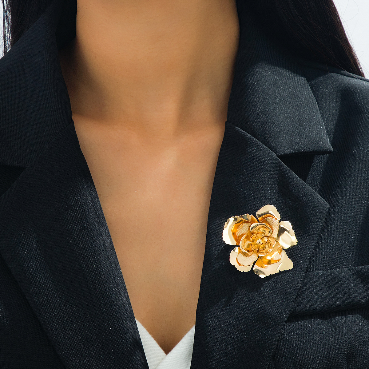 Cross-Border Hot Selling Fashionable High-End Elegant Multi-Layered Flower Brooch Suitable for Women's Daily Party Banquet Business Wear
