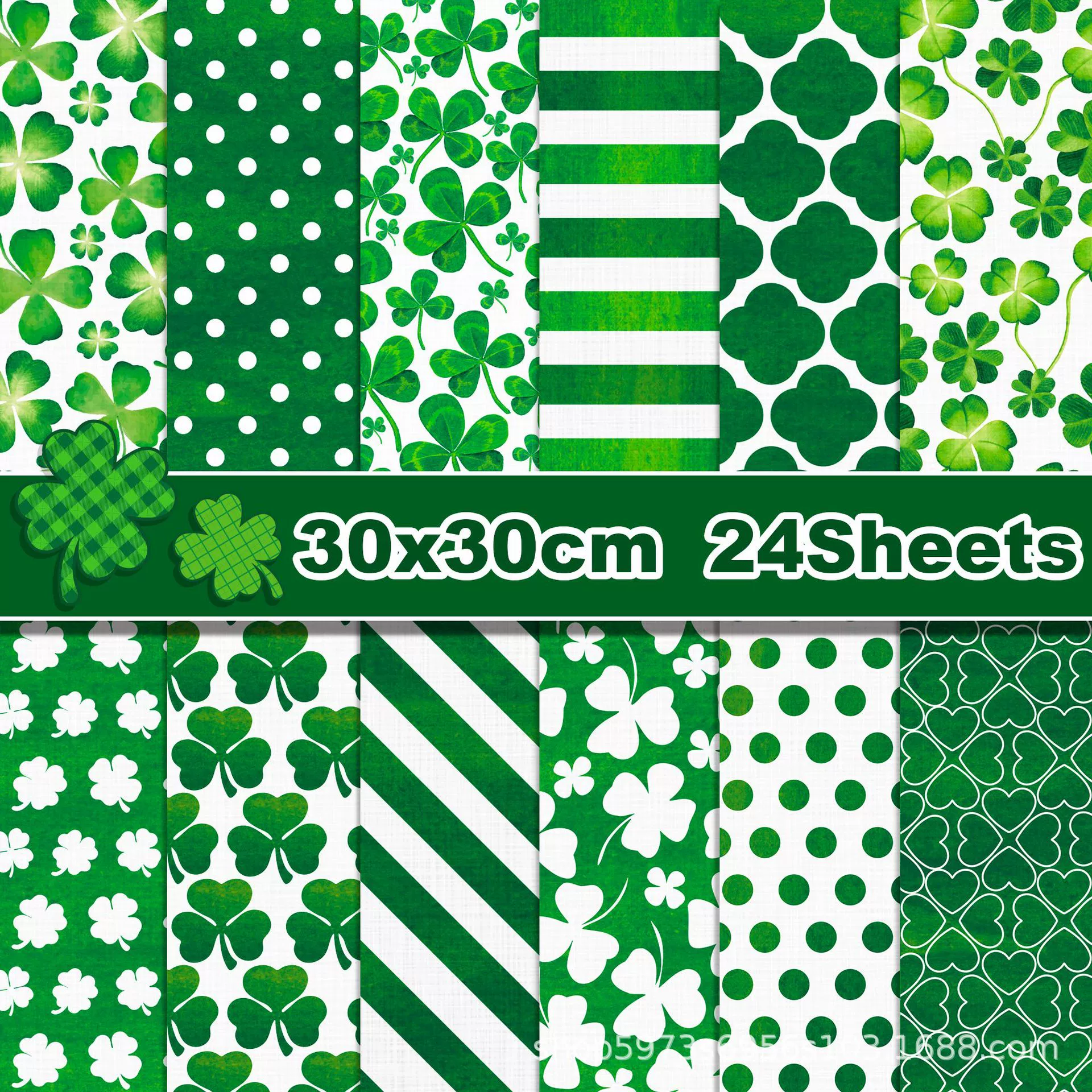 WW059 St. Parker Четырехлистный Клевер Lucky Grass Ручной счет Материал Бумага Альбом для вырезок Изготовление карт Назад