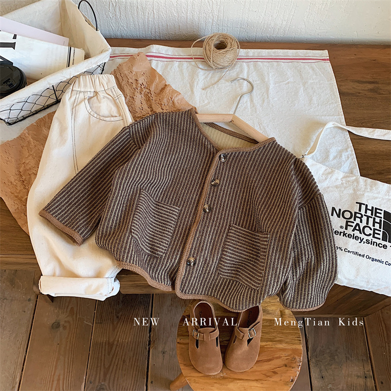 Casual Stripe Cotton Boys Outerwear display picture 3