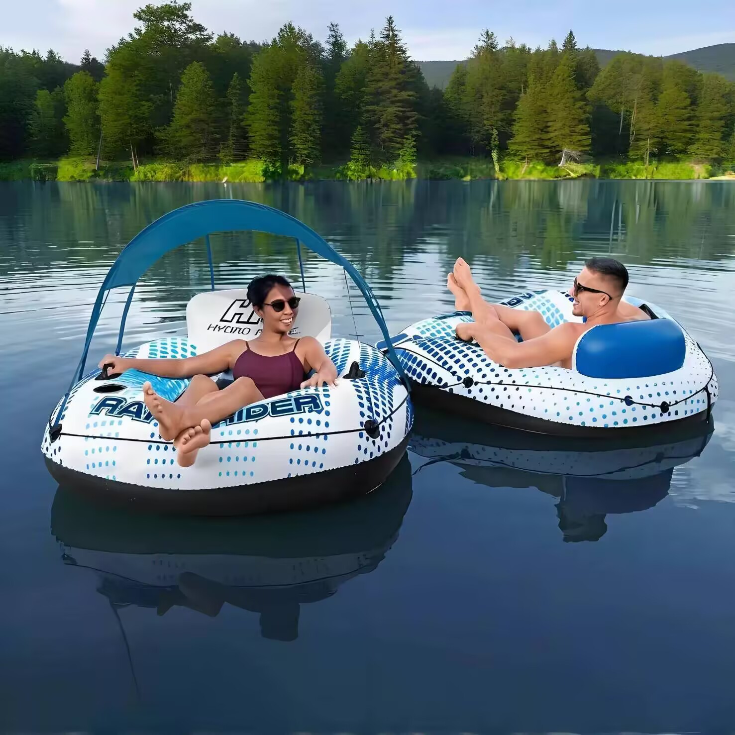 单人遮阳防晒超厚水上浮床充气浮排躺椅漂浮气垫床靠背游泳圈