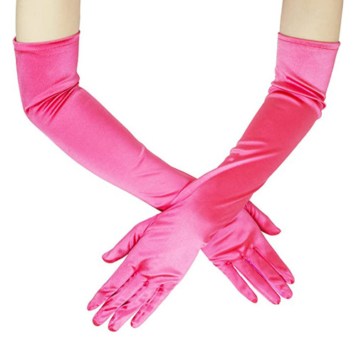 55cm satin gloves, extended dress satin wedding performance prom gloves clothing accessories etiquette gloves