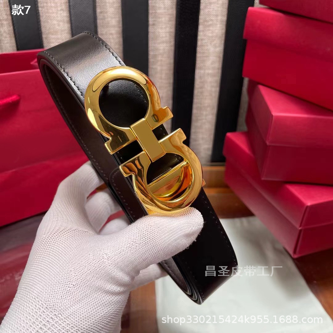 7. 글로시 골드 버클 + 블랙 브라운 (광택)