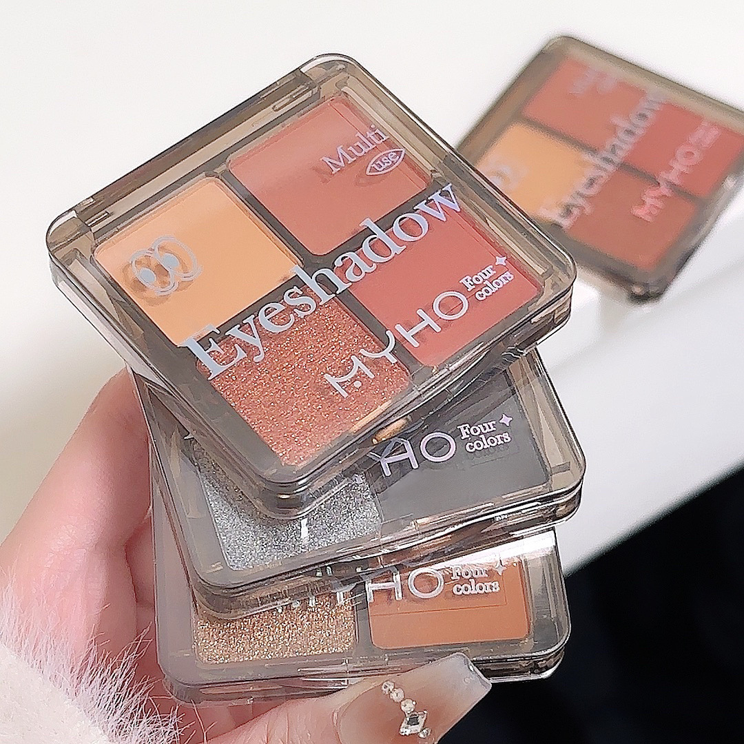 MYHO Daydream Four-color Eyeshadow Palette: Pink, smoky, earth tones, student daily light makeup, matte, pearlescent, sequined makeup undefined