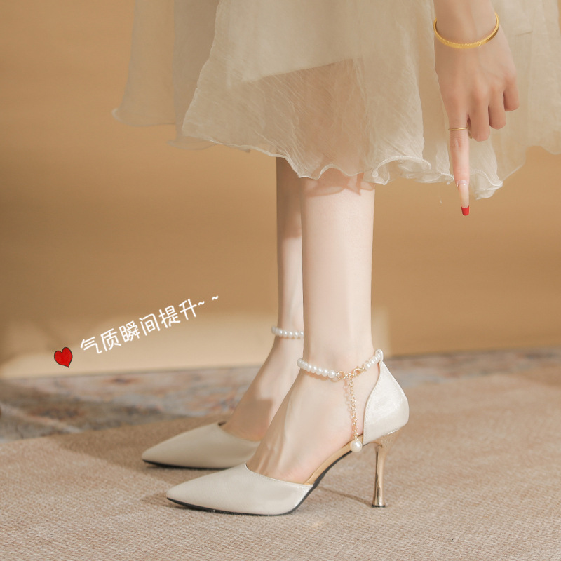 2025 New Pointed Stiletto Heel plus size Plus Fat Widened Women's Single-layer Shoes Small Size Satin Wedding Shoes All-match Women's Shoes 2025 New Pointed Stiletto Heel plus size Plus Fat Widened Women's Single-layer Shoes Small Size Satin Wedding Shoes All-match Women's Shoes