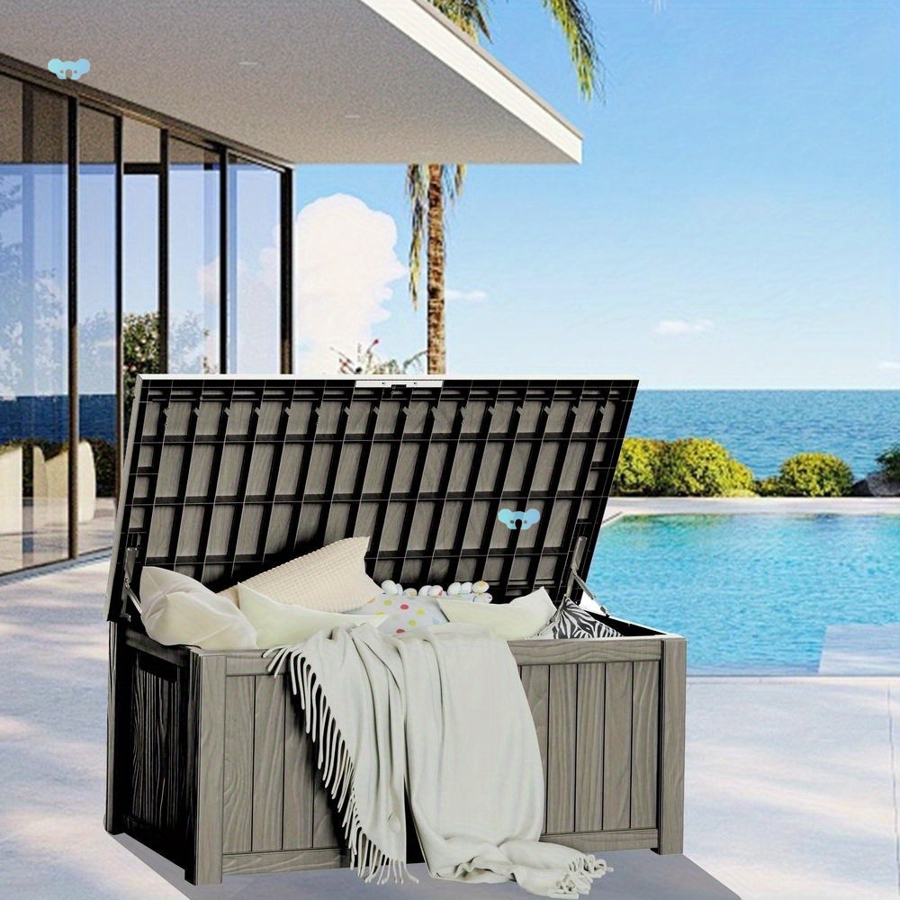 Caja de Almacenamiento Exterior Grande de 30 a 120 Galones, Resistente a los Rayos UV y al Agua