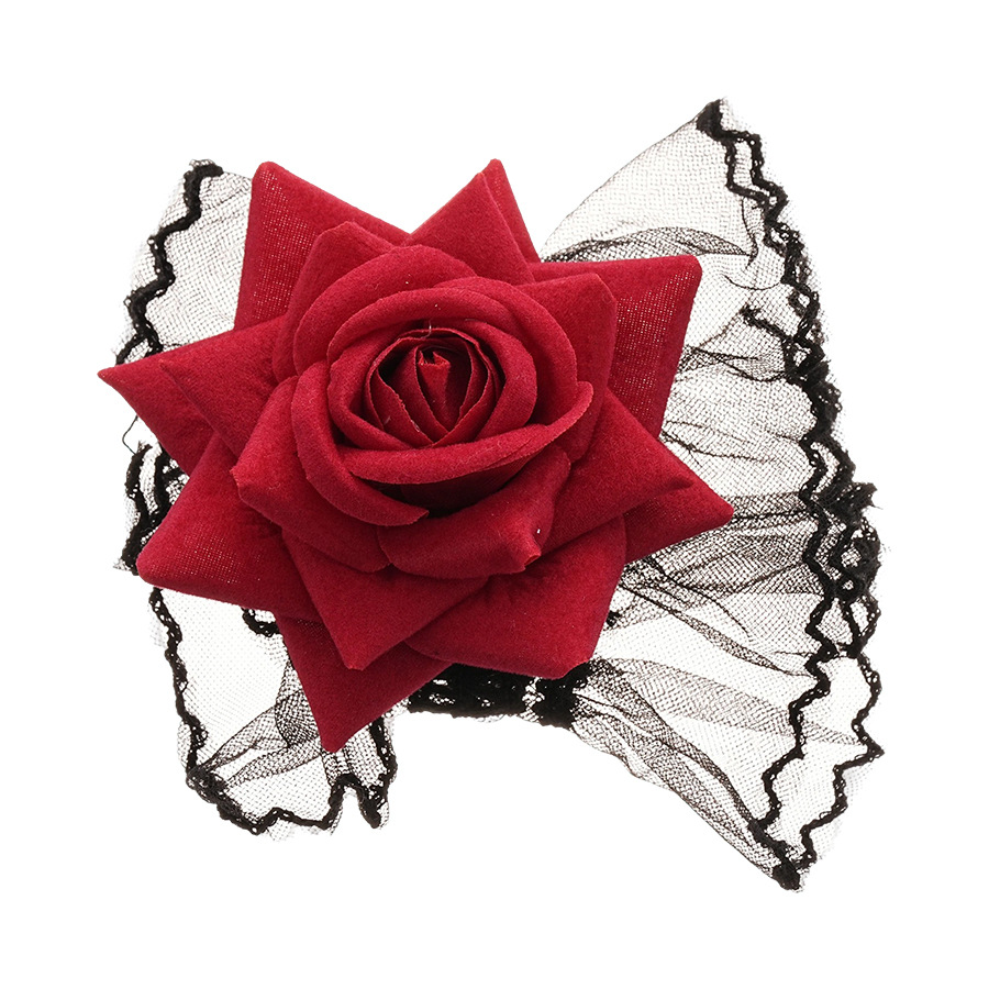 Pulsera de muñeca de flor de rosa de encaje de malla pulsera de temperamento exquisito y simple para mujer