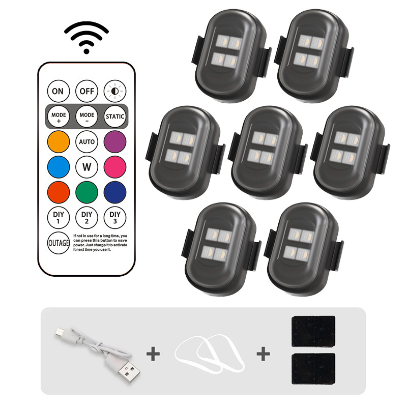4 lámparas LED aeronaves luces de motocicleta UAV flash inalámbrico luz de advertencia de control remoto luz de crucero