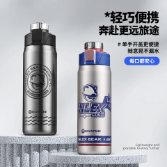 高颜值引力熊卡通创意316不锈钢保温杯户外车载弹跳盖真空随手杯