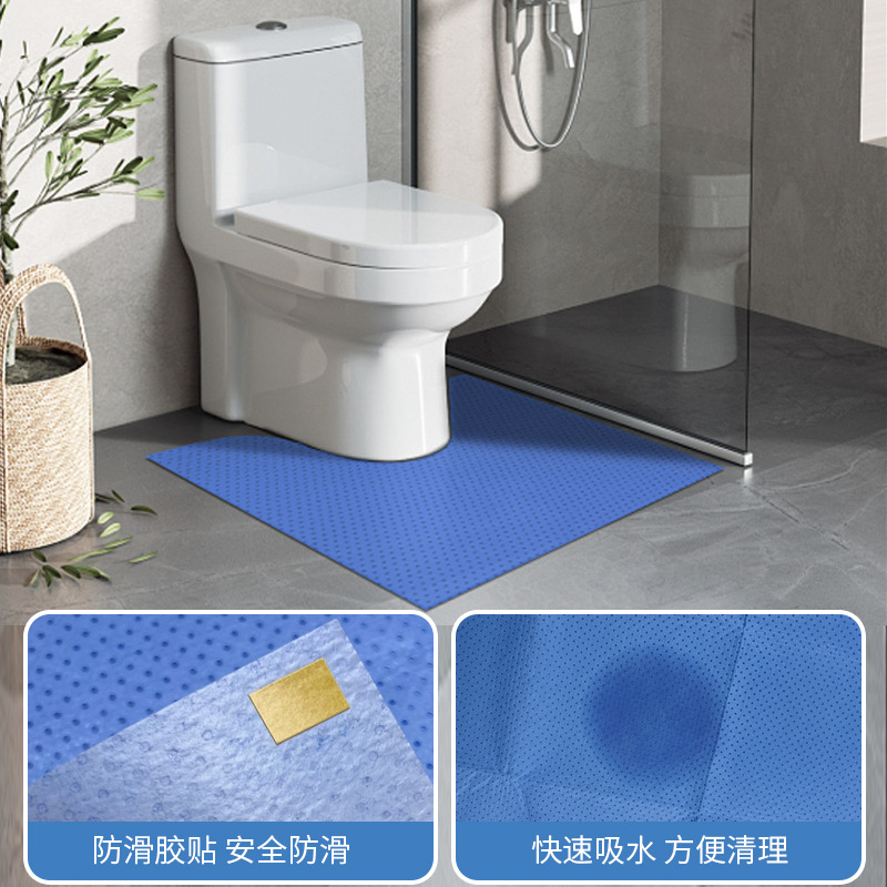 Venta directa de fábrica de alfombrillas de inodoro desechables en forma de U, alfombrillas de inodoro antideslizantes y absorbentes de agua no tejidas, venta caliente de comercio electrónico transfronterizo