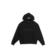 20fw ダブルストレッチ ESSENTIALS ベルベット フード付きスウェットシャツ、トレンディなブランドレタープリントパーカー、カップル向け厚手スウェットシャツ、立体パッチポケット付き