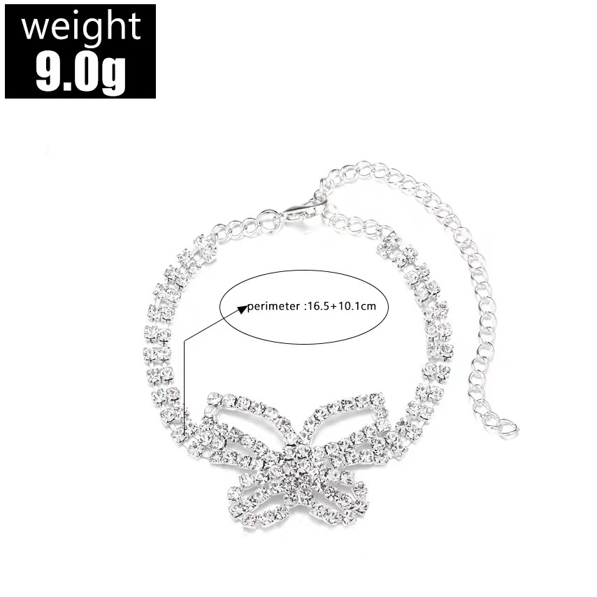 Wholesale Jewelry Elegant Butterfly Alloy Rhinestones Anklet display picture 2