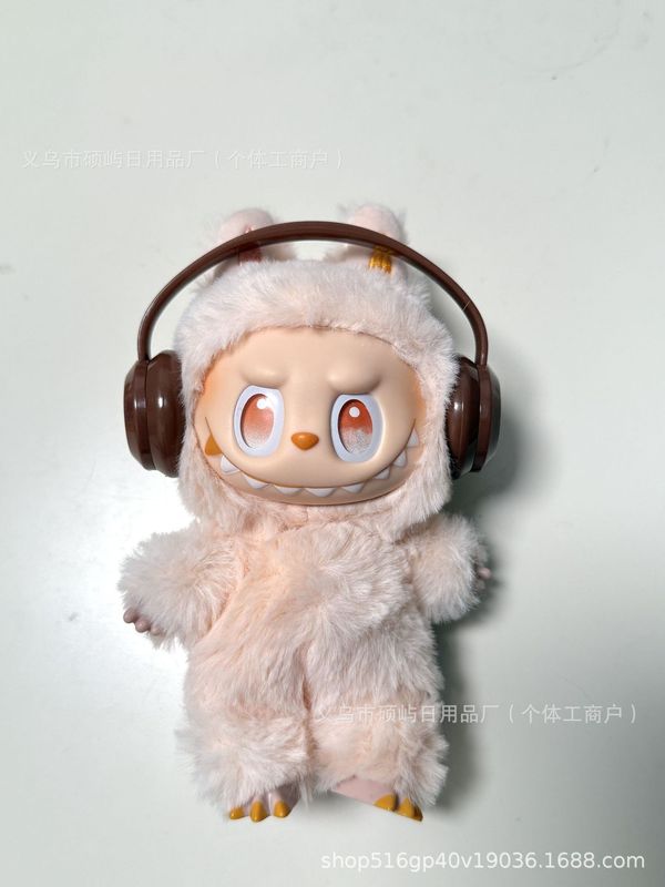Labubu ラブブ第三世代人形着用ベビー服セット子供用ペンダント 17 センチメートルベビー服ヘッドフォンおもちゃ卸売|undefined