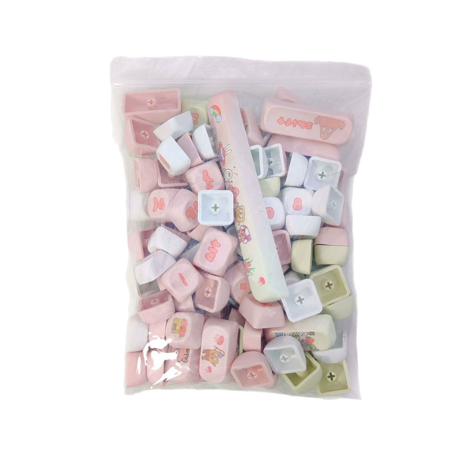 SpongeBob Keycap MOA Height PBT Material Thermal Sublimation Keycap Cute Customized Personalized Small Full Set Keycap