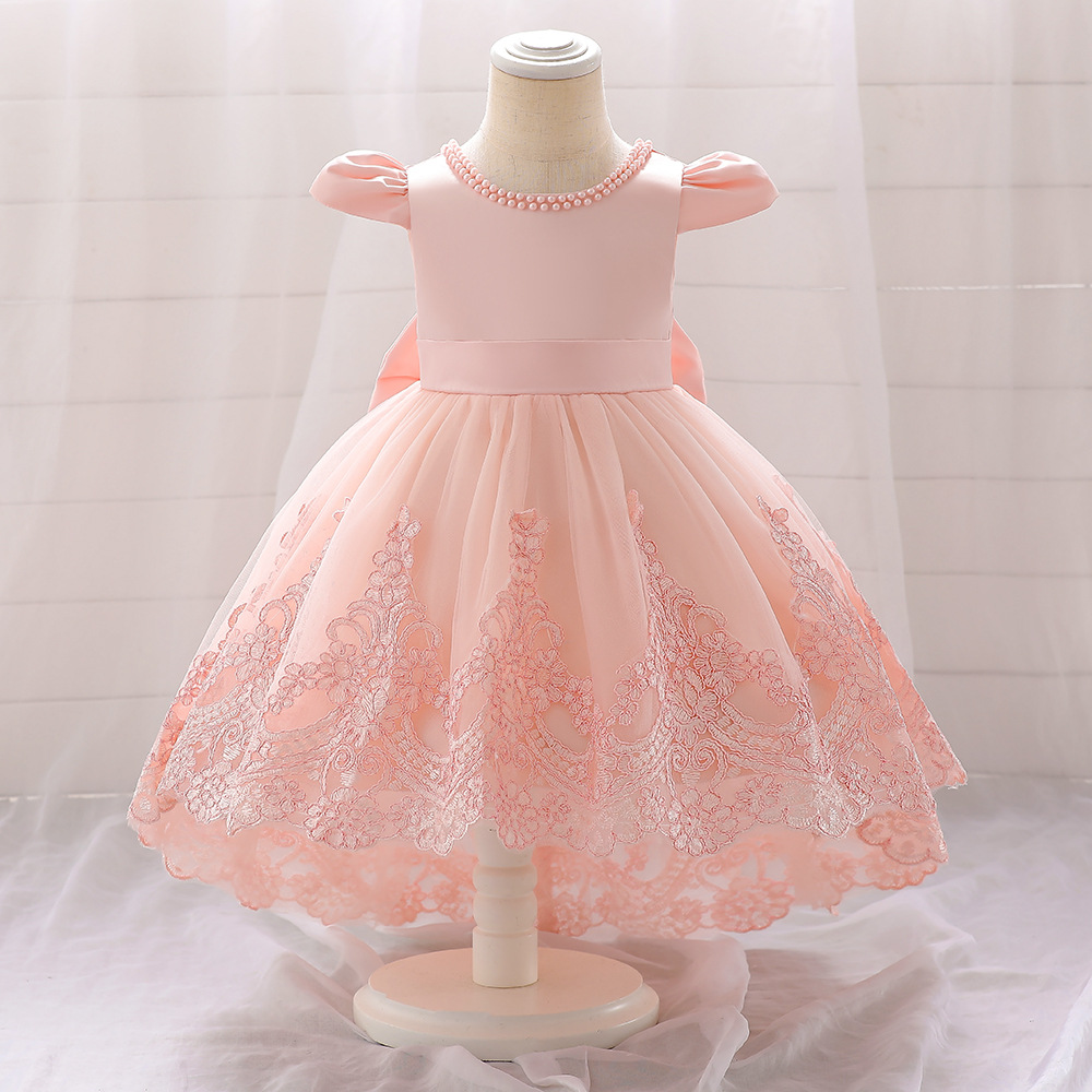 Amazon nuevo vestido de niña de encaje de malla pettiskirt cumpleaños princesa vestido de bebé de un año de edad