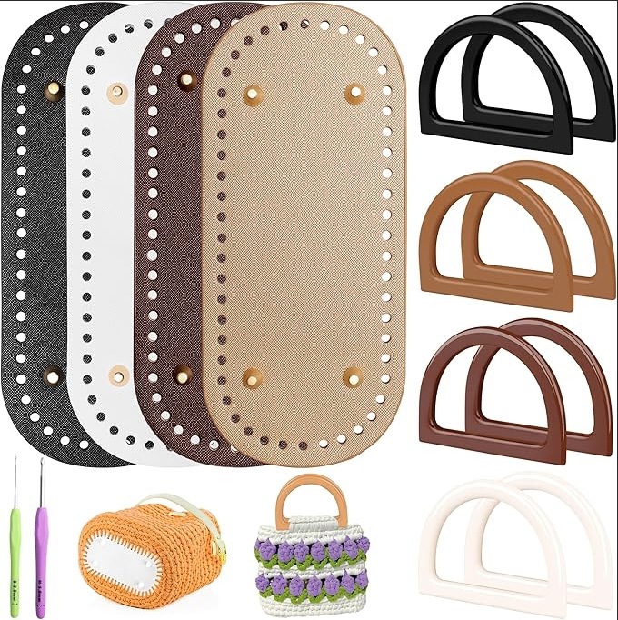Crochet Bag Base with D Shaped Wallet Handle for Bag Making