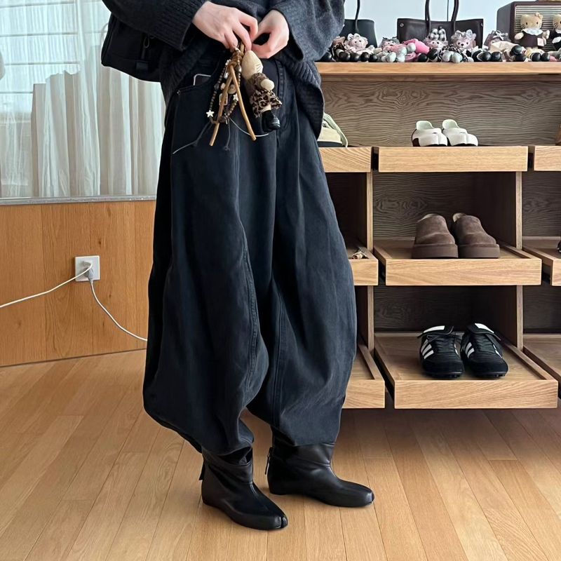 牛皮版~韩版圆头分趾短靴内增高马丁靴秋冬复古西部靴宽筒靴皮靴|undefined