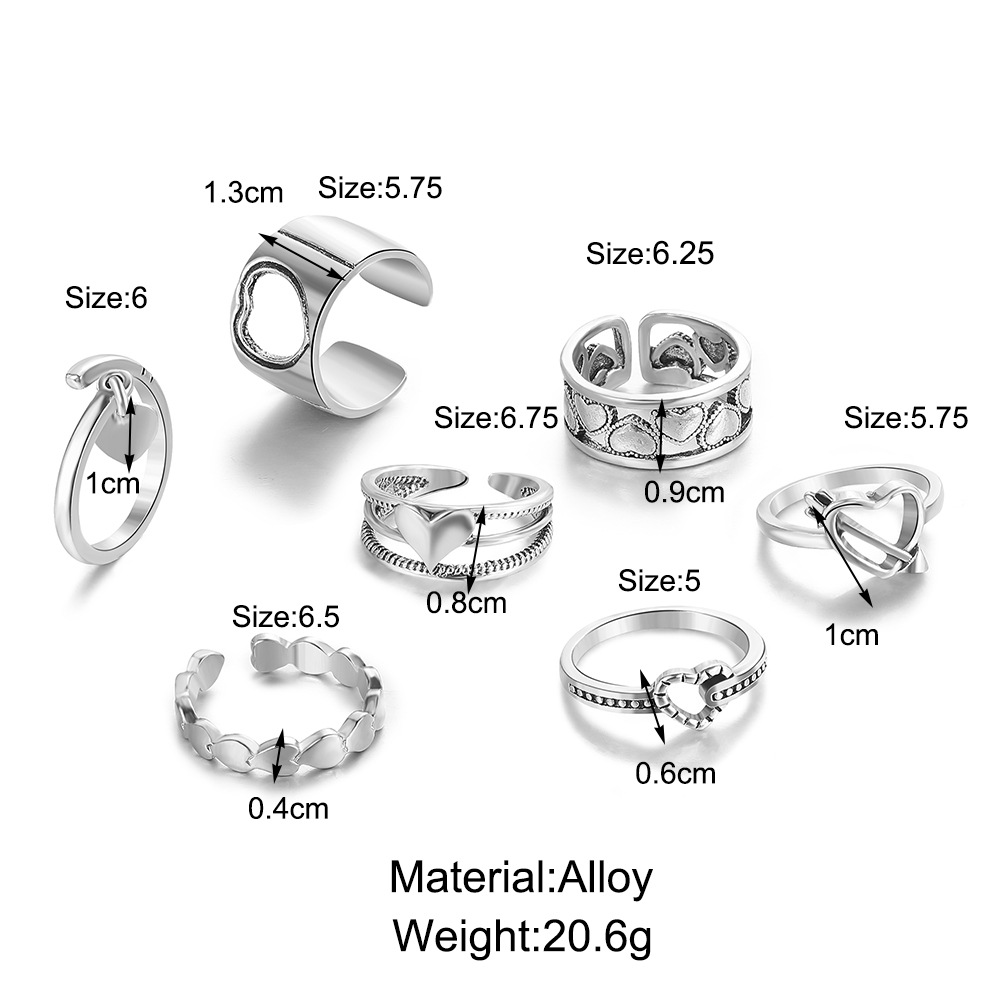 Fashion Heart Shape Metal Plating Open Ring display picture 1