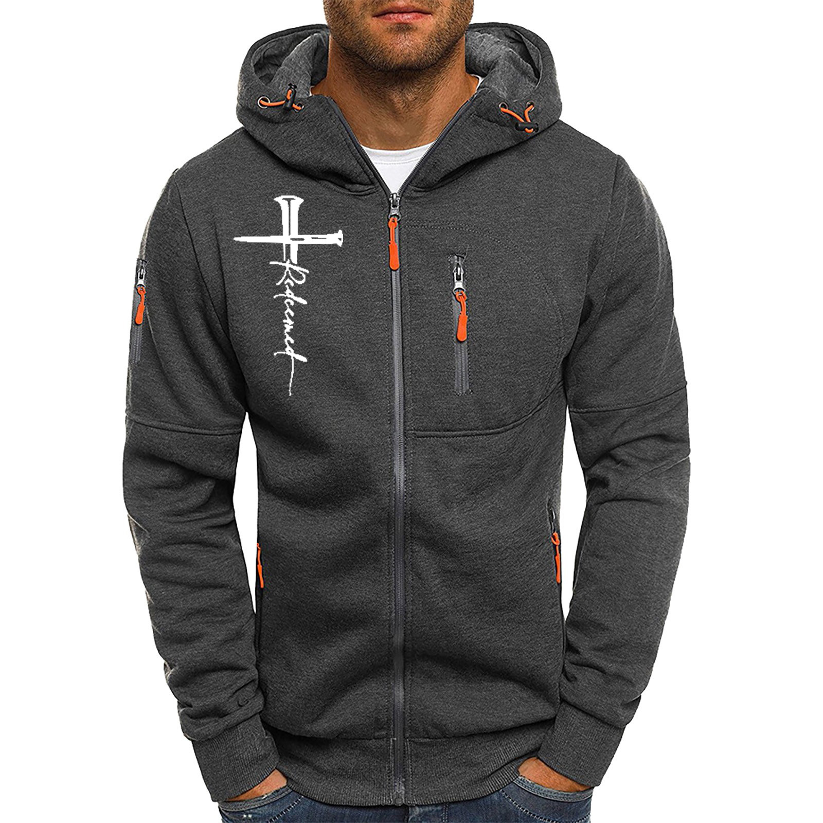 (Cross-border trading), sports casual sweatshirt for gym, cardigan, hoody, jacquard pattern 4