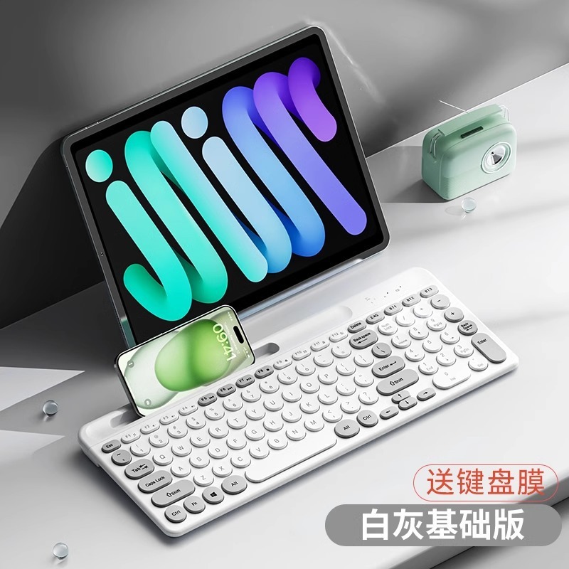 Bluetooth ワイヤレスサイレントラウンドキーカードスロットキーボード携帯電話ラップトップ ipad タブレット USB コンボに適しています|undefined