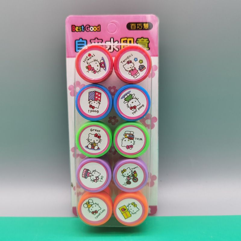 Pony Boley sellos de niños recompensas cuentas de mano juguetes dibujos animados lindos corazón de una niña púrpura sello Pony papelería.