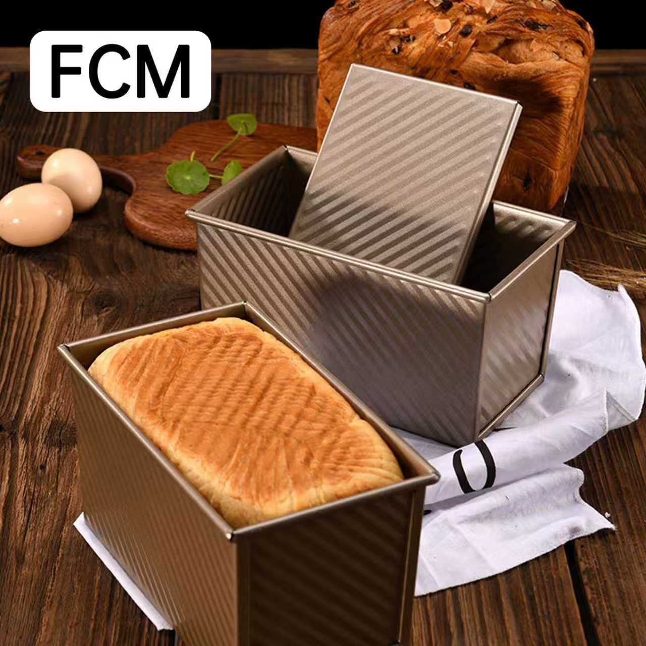 Golden Carbon Steel Toast Corrugated Baking Tool Bread Box Non-Stick Toast Box Oven Baking Pan Bread Mold