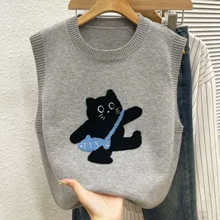 【羊羊世家】针织衫马甲女洋气百搭上衣无袖毛衣叠穿背心坎肩加厚