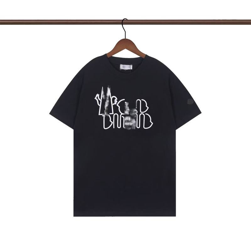 メンズモン半袖Tシャツ2025夏モン口新作ラウンドネックTシャツトレンディなプリント半袖通気性メンズトップス|undefined